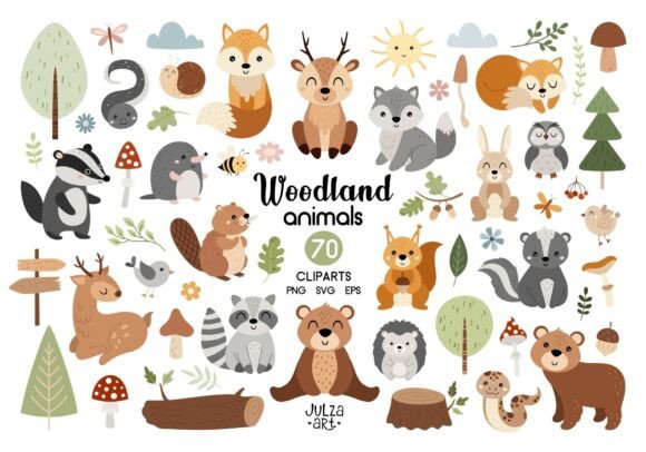 Download Woodland Animals Clipart, Forest SVG PNG - Forest Collection