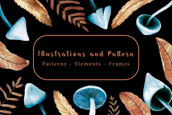 Download Blue Mushrooms Forest - Patterns - Forest Collection