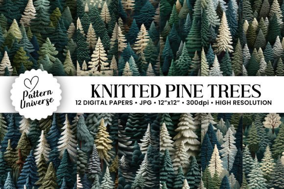 Download Knitted Pine Trees Forest Patterns - Forest Collection