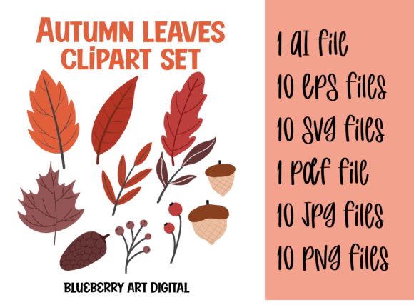 Download Autumn Foliage Leaves Clipart Set - Autumn Collection