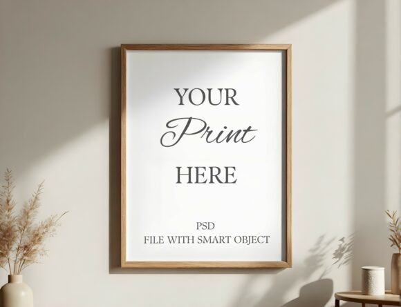 Download Minimalist Wood Frame Mockup Sunbeams - Minimalist wood Collection