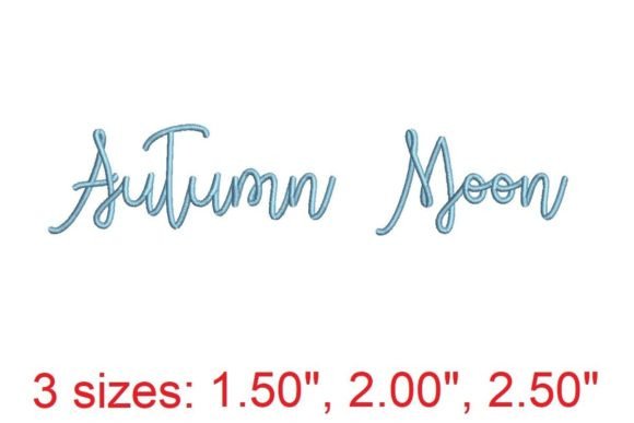 Download Autumn Moon Embroidery Font - Autumn Collection
