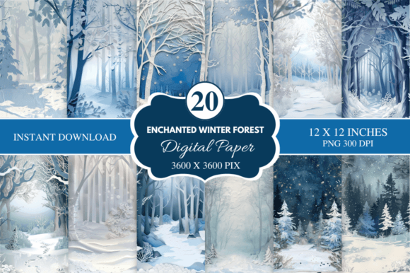 Download Enchanted Winter Forest Patterns - Forest Collection