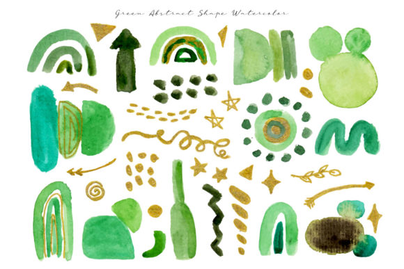 Download Green Modern Abstract Shape Watercolor - Modern abstract Collection