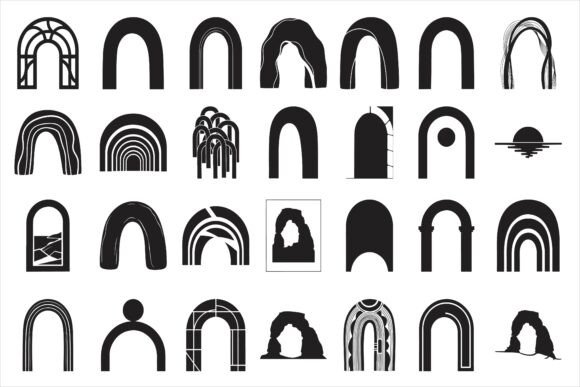Download Modern Abstract Arch Shape Silhouettes - Modern abstract Collection