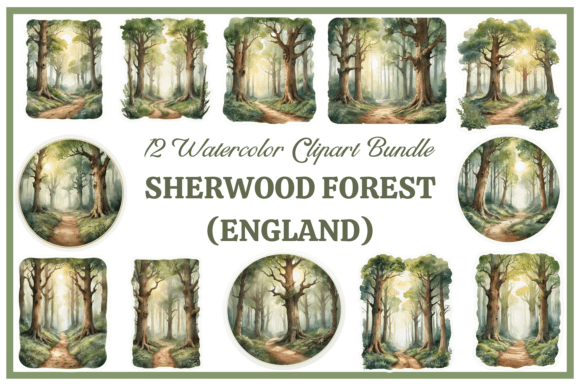 Download Sherwood Forest Watercolor Clipart Pack - Premium Resources