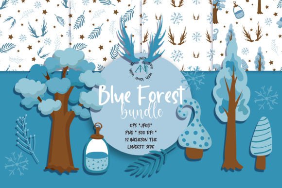 Download Blue Forest Patterns, Clipart Png,eps,jp - Forest Collection