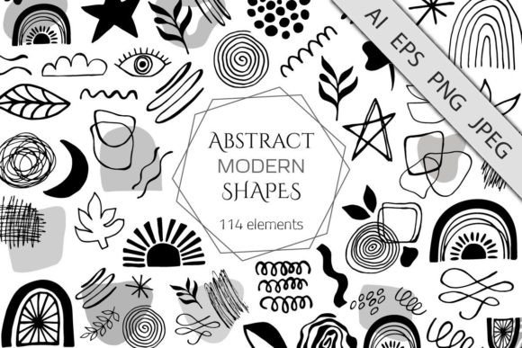 Download Black Modern Abstract Design Shapes - Modern abstract Collection